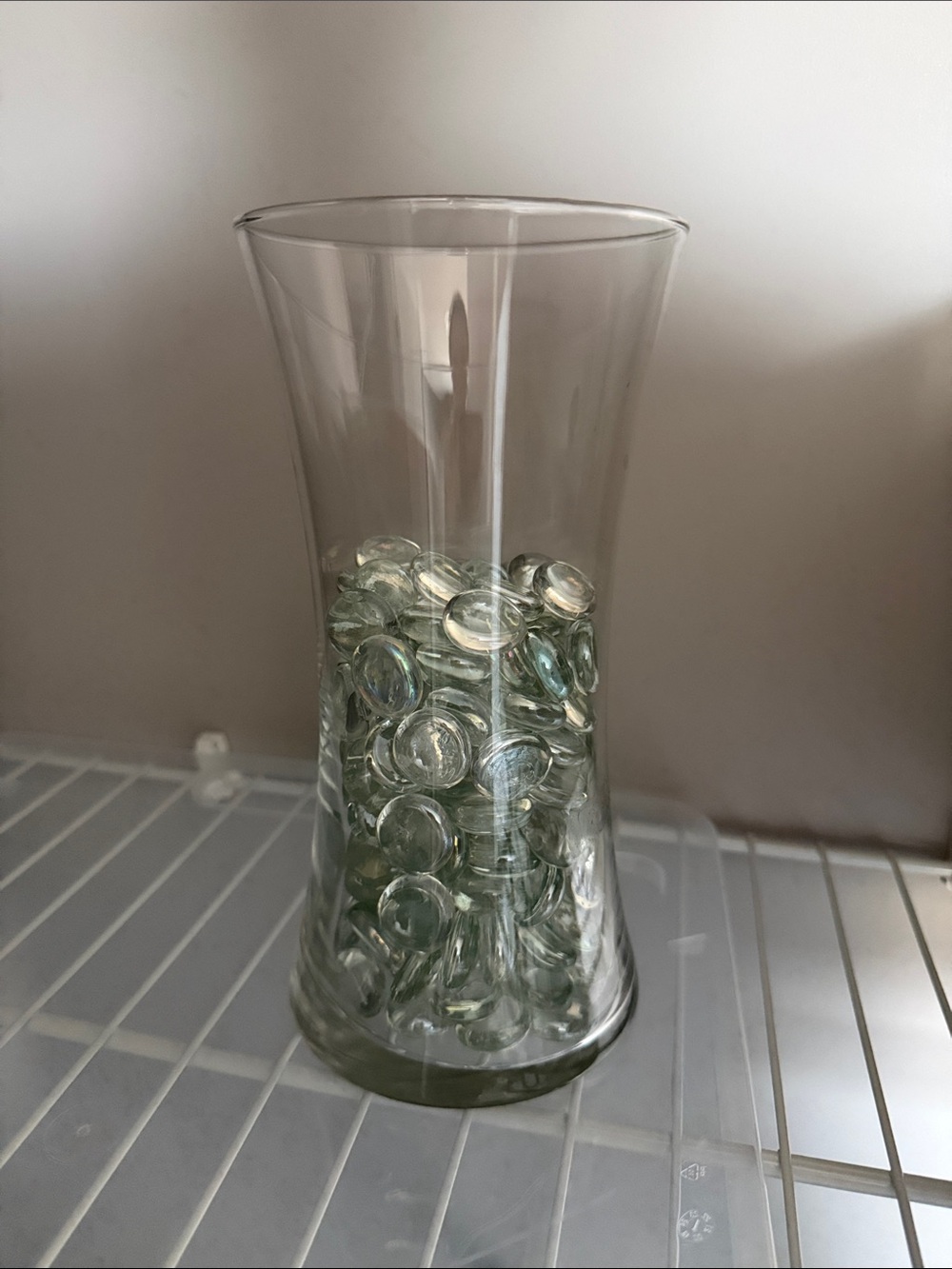 Glass Vase with Clear Decorative Rocks